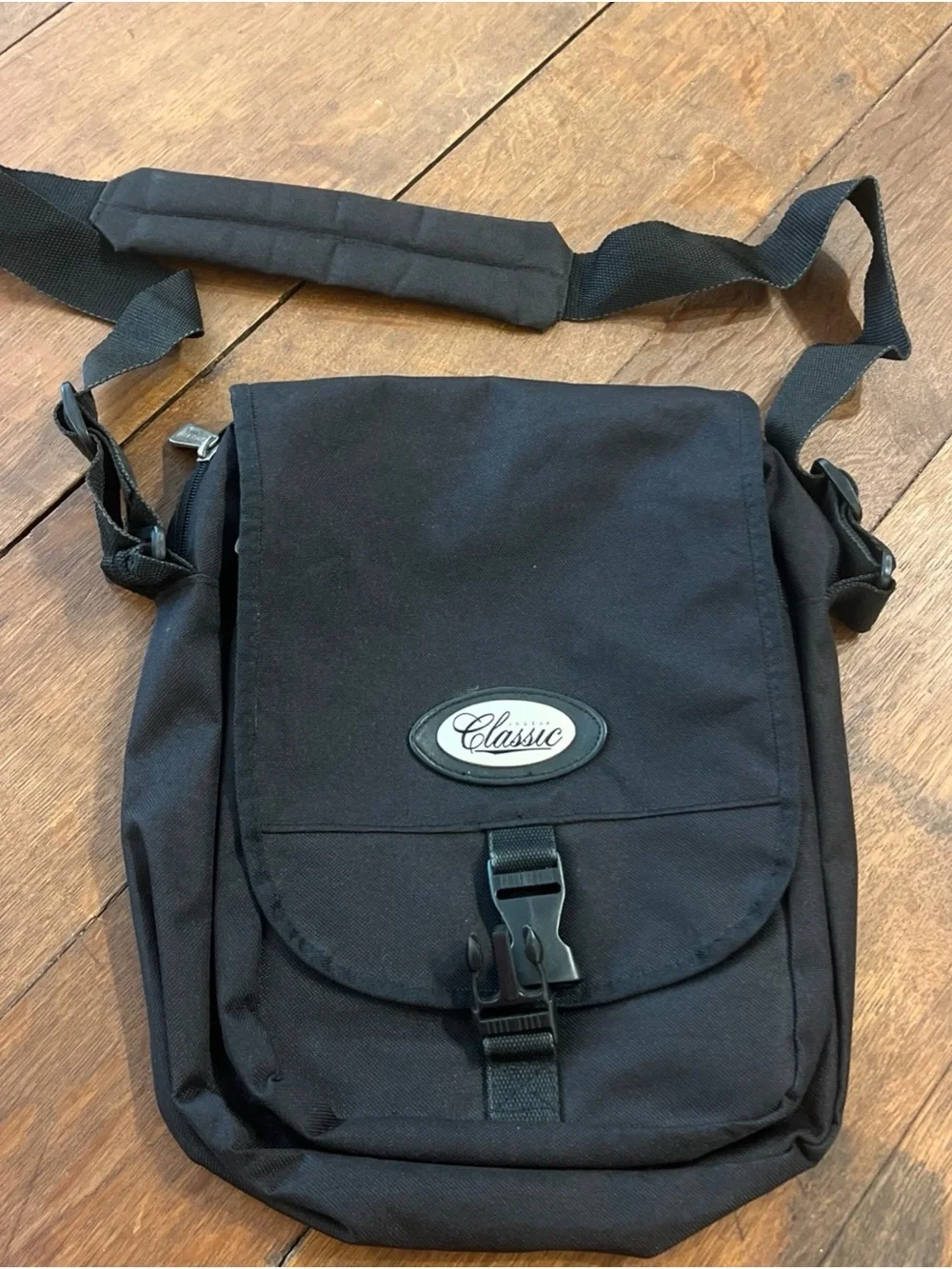 Classic Black Messenger Shoulder Bag Unisex